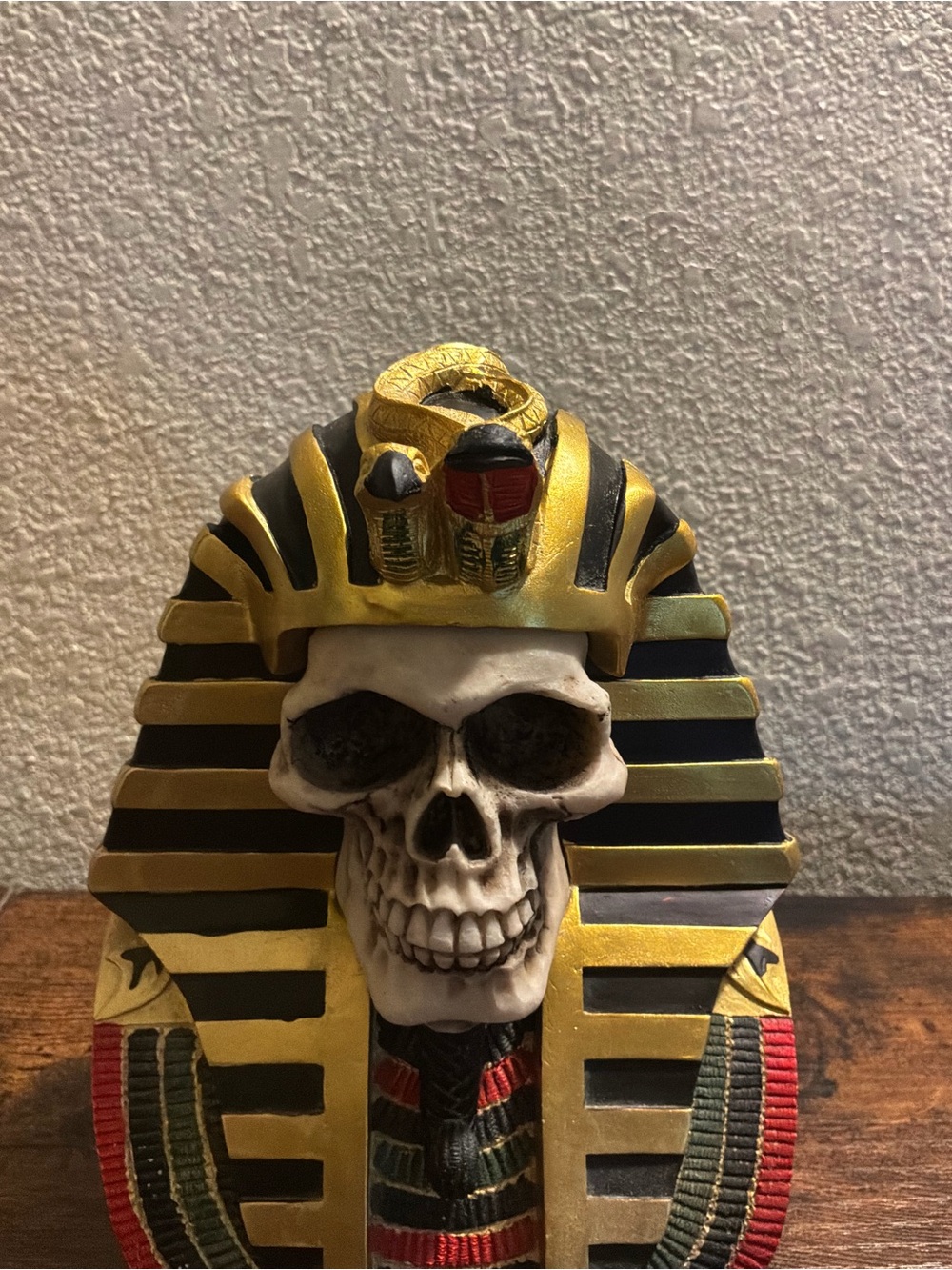 Gold and Black Egyptian Skull Pharaoh Accent Statue - Home Accents